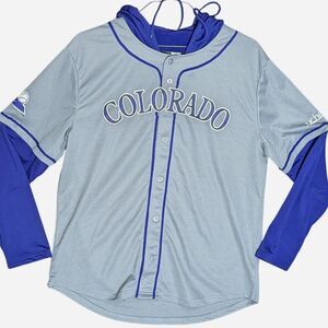 COLORADO ROCKIES JERSEY SWEATSHIRT HOODIE SGA 4/4/26 COORS FIELD EUC, SIZE XL
